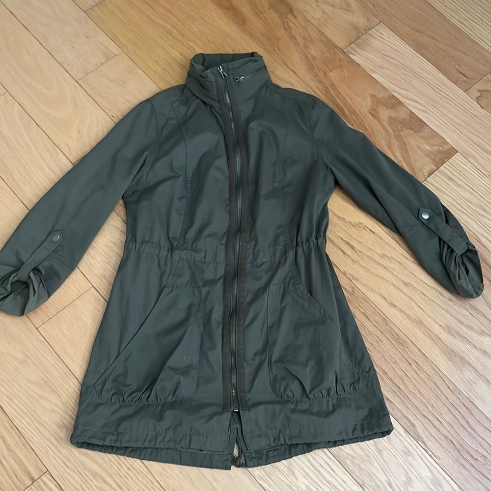 Army green lightweight cargo jacket